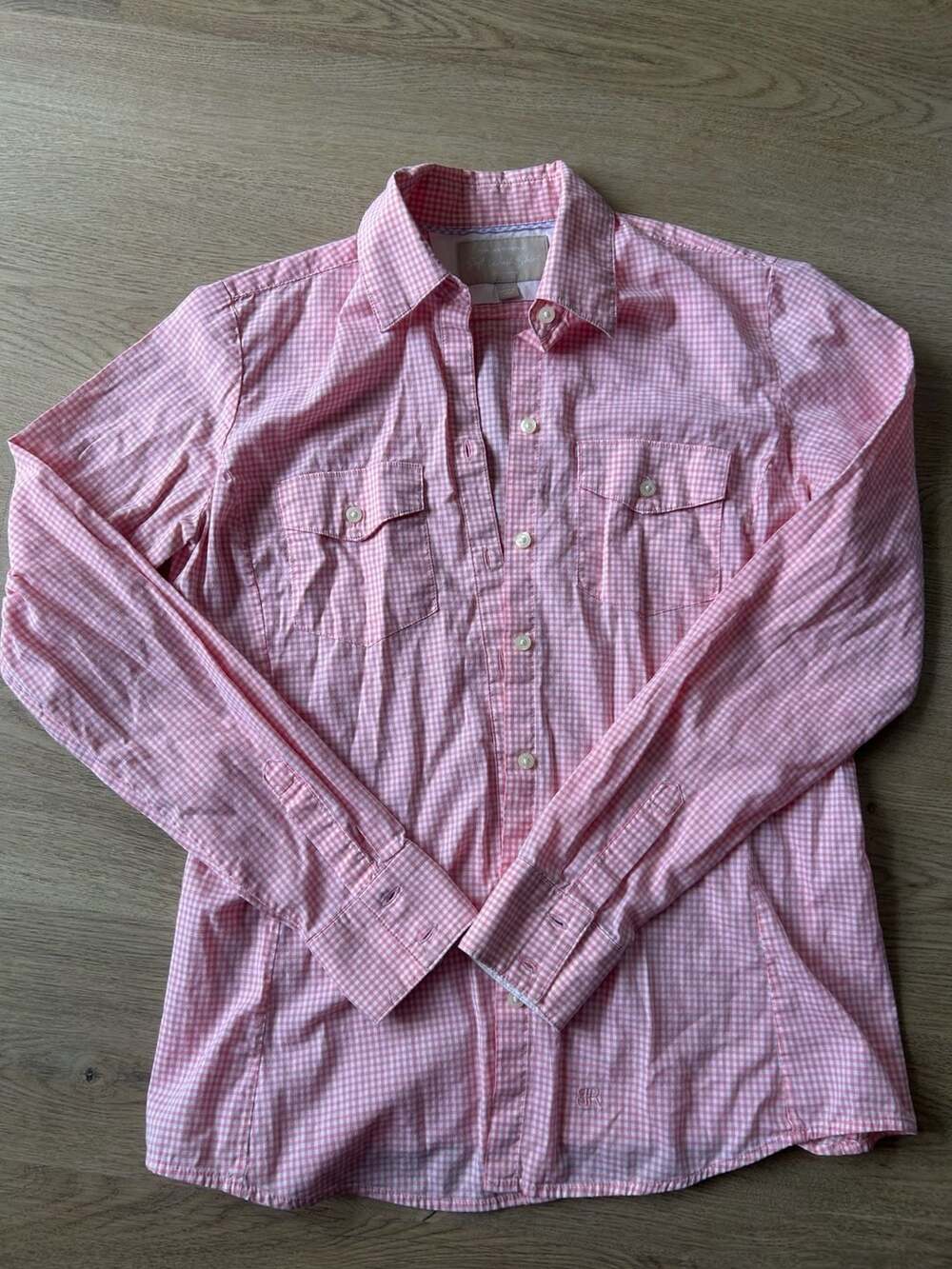 Banana Republic Soft Wash Pink Gingham Button Down Shirt Size XS